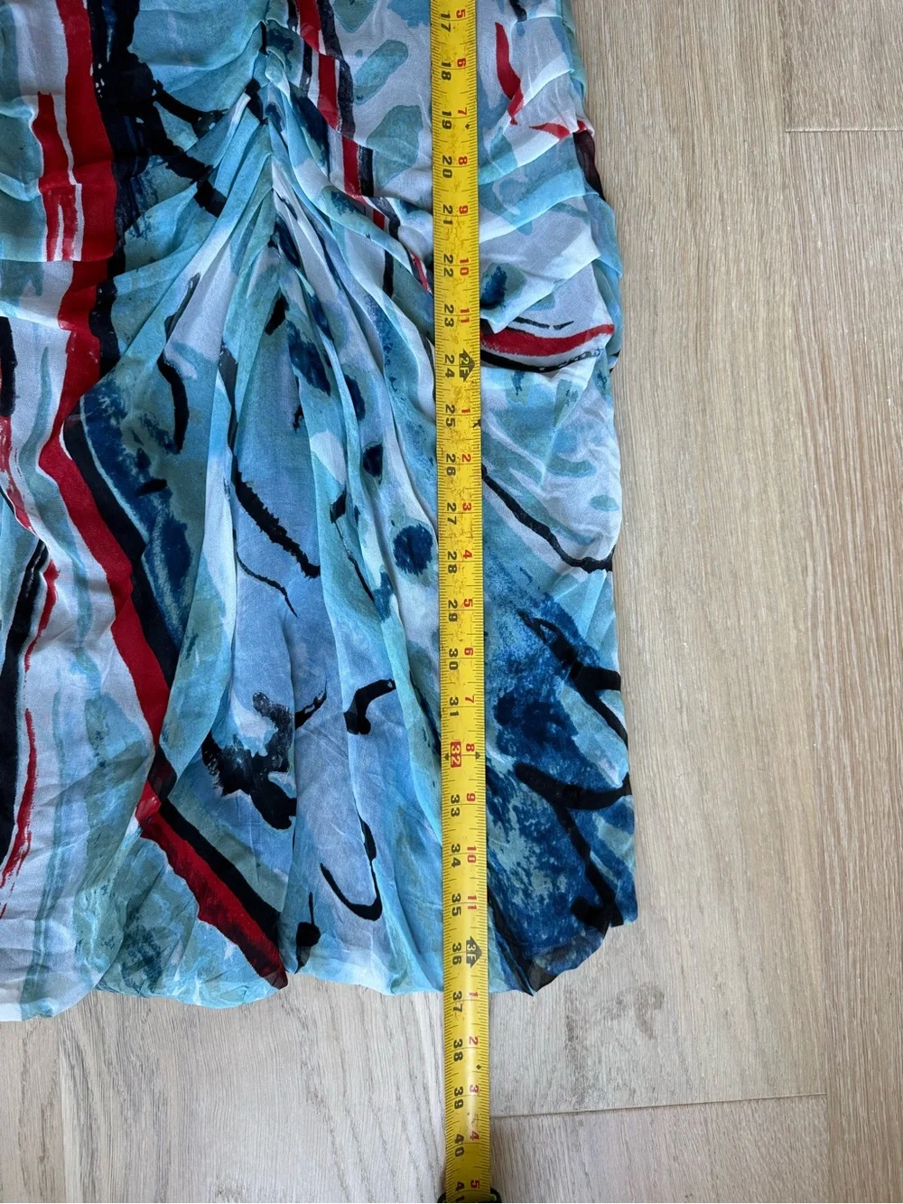 Diane von Furstenberg Silk Ruched Dress | Abstract Print | Size 4 | Sleeveless - Picture 4 of 7